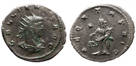 GALLIENUS (253-268). Antoninianus. Antioch. 
Obv: GALLIENVS AVG. Radiate, draped and cuirassed bust right. 
Rev: AEQVTAS AVG. Aequitas standing left...