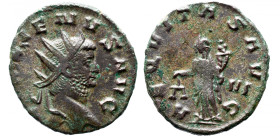 Roman Imperial 
GALLIENUS (253-268). Antoninianus. Siscia. 
Obv: GALLIENVS AVG. Radiate, draped and cuirassed bust right. 
Rev: AEQVITAS AVG / VI. ...