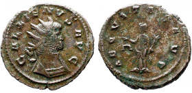 Roman Imperial 
GALLIENUS (253-268). Antoninianus. Rome. 
Obv: GALLIENVS AVG. Radiate, draped and cuirassed bust right. 
Rev: AEQVITAS AVG . Aequit...