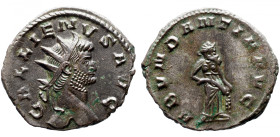 Roman Imperial 
GALLIENUS (253-268). Antoninianus. Rome. 
Obv: GALLIENVS AVG. Radiate head right. 
Rev: ABVNDANTIA AVG. Abundantia standing right, ...