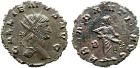 Roman Imperial 
GALLIENUS (253-268). Antoninianus. Rome. 
Obv: GALLIENVS AVG. Radiate head right. 
Rev: ABVNDANTIA AVG / B. Abundantia standing rig...