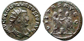 Roman Imperial 
GALLIENUS (253-268). Antoninianus. Samosata. 
Obv: IMP C P LIC GALLIENVS P F AVG. Radiate, draped and cuirassed bust right. 
Rev: P...