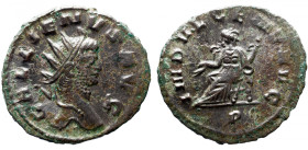 Roman Imperial 
GALLIENUS (253-268). Antoninianus. Rome. 
Obv: GALLIENVS AVG. Radiate head right. 
Rev: INDVLGENT AVG / P. Indulgentia seated left ...