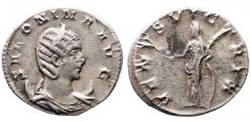 Roman Imperial 
SALONINA (Augusta, 254-268). Antoninianus. Antioch. 
Obv: SALONINA AVG. Diademed and draped bust left, set on crescent. 
Rev: VENVS...
