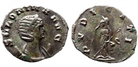 Roman Imperial 
SALONINA (Augusta, 254-268). Antoninianus. Rome. 
Obv: SALONINA AVG. Draped bust right, wearing stephane and set upon crescent. 
Re...