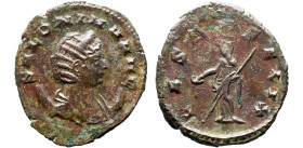 Roman Imperial 
SALONINA (Augusta, 254-268). Antoninianus. Mediolanum. 
Obv: SALONINA AVG Diademed and draped bust of Salonina set to right on cresc...
