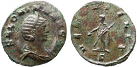 Roman Imperial 
SALONINA (Augusta, 254-268). Antoninianus. Mediolanum. 
Obv: SALONINA AVG Diademed and draped bust of Salonina set to right on cresc...