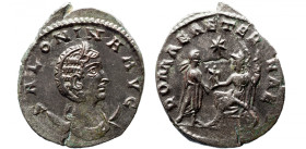 Roman Imperial 
SALONINA (Augusta, 254-268). Antoninianus. Samosata. 
Obv: CORN SALONINA AVG. Diademed and draped bust right, set on crescent. 
Rev...