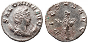 Roman Imperial 
SALONINA (Augusta, 254-268). Antoninianus. Siscia. 
Obv: SALONINA AVG. Diademed and draped bust right, set on crescent. 
Rev:PIETAS...