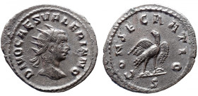 Roman Imperial 
DIVUS VALERIAN II (Died 258). Antoninianus. Rome. Struck under Valerian I and Gallienus. 
Obv: DIVO CAES VALERIANO. Radiate bust rig...