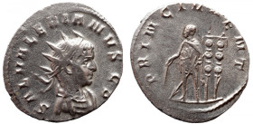 Roman Imperial 
SALONINUS (Caesar, 258-260). Antoninianus. Mediolanum. 
Obv: SAL VALERIANVS CS. Radiate and draped bust right. 
Rev: PRINC IVVENT. ...