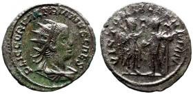 Roman Imperial 
VALERIAN II (Caesar, 256-258). Antoninianus. Antioch. 
Obv: P LIC COR VALERIANVS CAES. Radiate and cuirassed bust right. 
Rev: VICT...