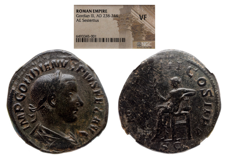 NGC Roman Imperial 
GORDIAN III (238-244). Sestertius. Rome. NGC VF 
Obv: IMP ...