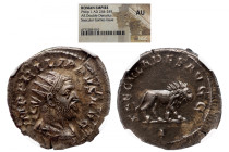 NGC Roman Imperial 
PHILIP I 'THE ARAB' (244-249). Antoninianus. Rome. Saecular Games/1000th Anniversary of Rome issue. NGC AU 
Obv: IMP PHILIPPVS A...