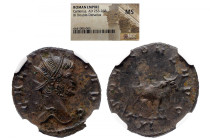 NGC Roman Imperial 
GALLIENUS (253-268). Antoninianus. Rome NGC MS 
Obv: GALLIENVS AVG. Radiate head right. 
Rev: SOLI CONS AVG / XI. Bull standing...