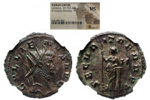 NGC Roman Imperial 
GALLIENUS (253-268). Antoninianus. Rome. NGC MS 
Obv: GALLIENVS AVG. Radiate head right. 
Rev: SECVRIT PERPET / H. Securitas st...