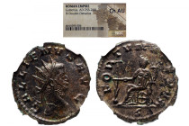 NGC Roman Imperial 
GALLIENUS (253-268). Antoninianus. Rome. NGC CH-AU 
GALLIENVS AVG, radiate head to right 
FORTVNA REDVX, Fortuna seated to left...