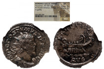 NGC Roman Imperial 
Postumus, Romano-Gallic Emperor, 260-269. Antoninianus, Cologne, NGC XF 
IMP C POSTVMVS•P•F•AVG Radiate, draped and cuirassed bu...