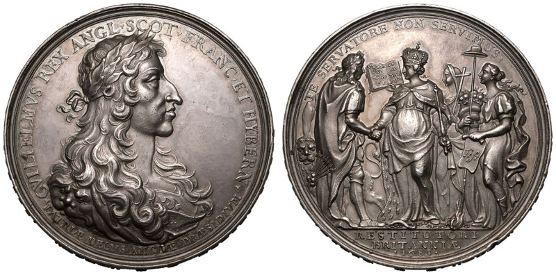 GREAT BRITAIN. William & Mary, 1689-94.
Silver Medal, 1689. Nuremberg.
by P. H...