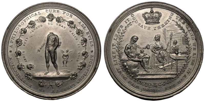 GREAT BRITAIN.
Pewter Medal, 1795.
By Whitley, condemning the French revolutio...