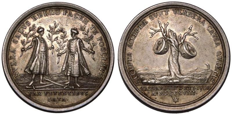 AUSTRIA. Karl VI, 1711-40.
Silver Medal, 1718.
By P. H. M&uuml;ller, on the Tr...