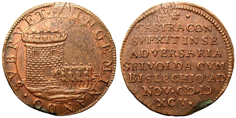BELGIUM. DORDRECHT.
Bronze Rechenpfennig, 1595.
In memory of the battle fought...