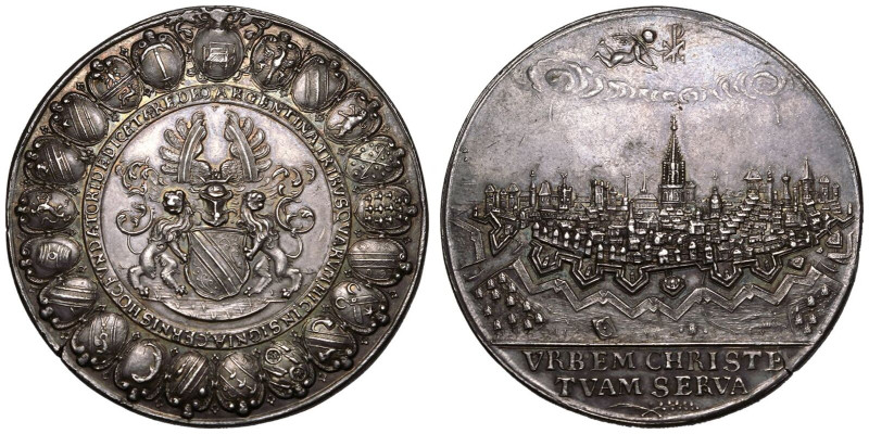 FRANCE. CITY OF STRASBOURG.
Silver Medal, 1678. City Guilds.
Paying tribute to...