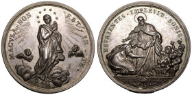GERMANY.
Silver Medal, 1845.
Obv.: ESURIENTES &bull; IMPLEVIT &bull; BONIS (translated from Latin: the hungry is filled with goods). Standing saint ...