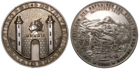 GERMANY. WAIDHOFEN.
Silver Medal, 1892.
By W. Pittner, on the 360th anniversary of the city's liberation from the Turks.
Obv.: City coat of arms (M...