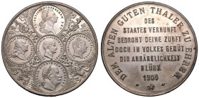 GERMANY.
Silver Medal, 1904.
Struck to celebrate the Thaler.
Obv.: Medallions with the heads of the last five Prussian kings placed in the cross, a...