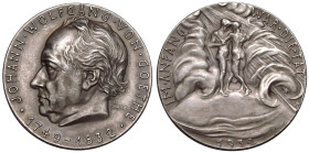 GERMANY.
Silver Medal, 1932.
By K. Goetz, on the 100th anniversary of Johann Wolfgang von Goethe's death.
Head left / Adam and Eve between forces o...