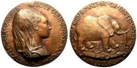 ITALY. Isotta degli Atti.
Bronze Medal, 1446.
By Matteo de' Pasti. Later aftercast.
Isotta degli Atti, 1432/3-1474 was the wife of Sigismondo Pando...