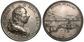 ITALY. Livio Odescalchi.
Bronze Medal, 1699.
By St. Urbain, dedicated to the Port of Ceri.
Livio Odescalchi (1652-1713) was Duke of Ceri and nephew...
