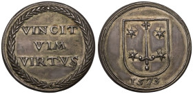 NETHERLANDS. HAARLEM.
Silver Cast Medal, 1573.
Unsigned, on the siege by Spanish troops.
The siege of Haarlem (December 1572 - July 1573) was a maj...