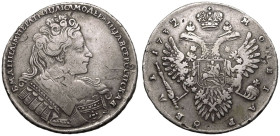 RUSSIA. EMPIRE. Anna.
Silver 1 Rouble, 1732. Kadashevsky mint.
Obv.: Б·М·АННАIМПЕРАТРИЦАIСАМОДЕРЖИЦА·ВСЕРОСИСКАЯ; bust without brooch facing right....