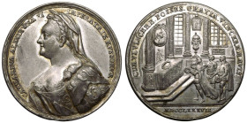 RUSSIA. Catherine II (the Great), 1762-96.
Tin Medal, 1787.
By J. Chr. Reich, on the capture of the eastern Polish provinces.
Obv.: CATHARINA ALEXI...