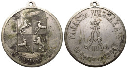 RUSSIA. BALTIC STATES. Alexander II, 1855-81.
Silver Medal, 1866.
Obv.: Four-part coat of arms of Courland.
Rev.: Crowned monogram Alexander II.
V...