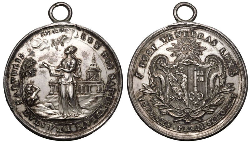 SWITZERLAND. GENEVA.
Silver School Award Medal, ND (c. 1780).
By Philippe Robi...