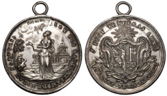 SWITZERLAND. GENEVA.
Silver School Award Medal, ND (c. 1780).
By Philippe Robin.
Obv.: LEX DEI SAPIENTIAM PRAESTAT PARVULIS; Fides standing left wi...