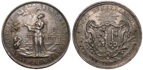 SWITZERLAND. GENEVA.
Silver School Award Medal, ND (c. 1780).
By Philippe Robin.
Obv.: LEX DEI SAPIENTIAM PRAESTAT PARVULIS; Fides standing left wi...