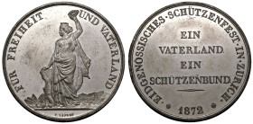 SWITZERLAND.
White metal Shooting Medal, 1872.
On the Federal Shooting Festival 1872.
Extremely fine.

Auctiones Auction 76, lot 542.

Referenc...
