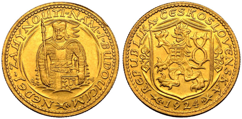 CZECHOSLOVAKIA. First Republic, 1918-38.
Gold 1 Ducat, 1924. Kremnica.
Central...