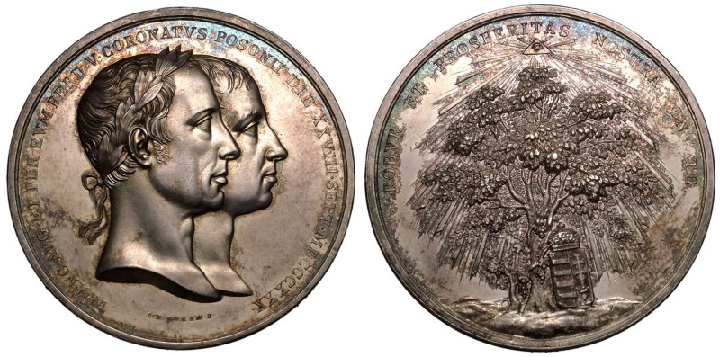 HUNGARY. Ferdinand I, 1835-48.
Silver Medal, ND (1830). Coronation.
Struck to ...