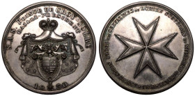 MALTA.
Silver Medal, 1930.
To the President Bailli in Belgium S. A. S. Prince de Croy-Solre.
Obv.: S. A. S. PRINCE DE CROY-SOLRE BAILLI - PRESIDENT...