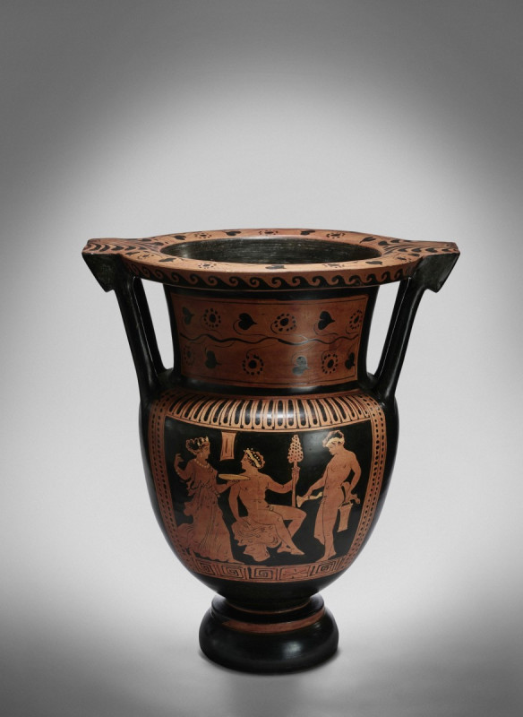 Large Apulian column krater of the Painter of Athen 1714. About 360 BC. Height 5...