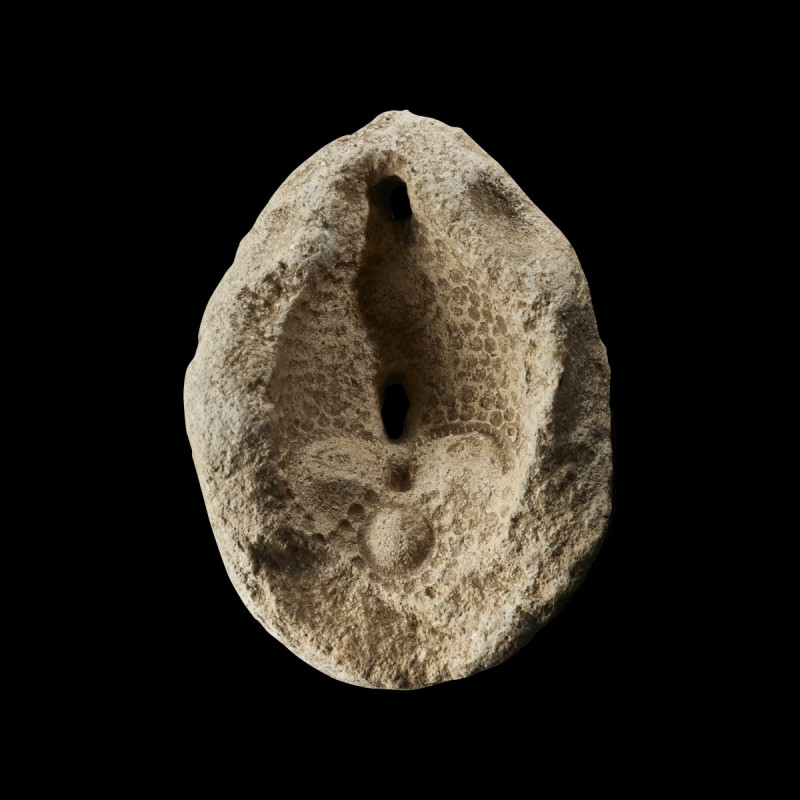 Upper part of a Roman mould for making figural terracotta lamps in form of a bea...