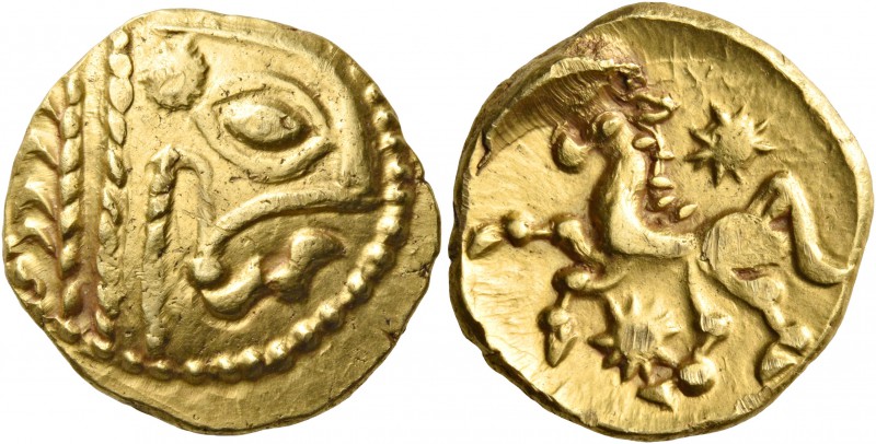 CELTIC, Northeast Gaul. Veliocassi. End of 2nd century - 50 BC. Stater (Gold, 18...