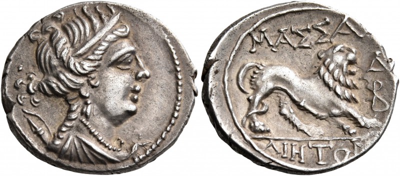 GAUL. Massalia. Circa 200-150 BC. Drachm (Silver, 17 mm, 2.63 g, 7 h). Bust of A...