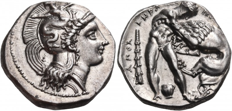 LUCANIA. Herakleia. Circa 390-340 BC. Nomos (Silver, 20 mm, 7.97 g), circa 350-3...