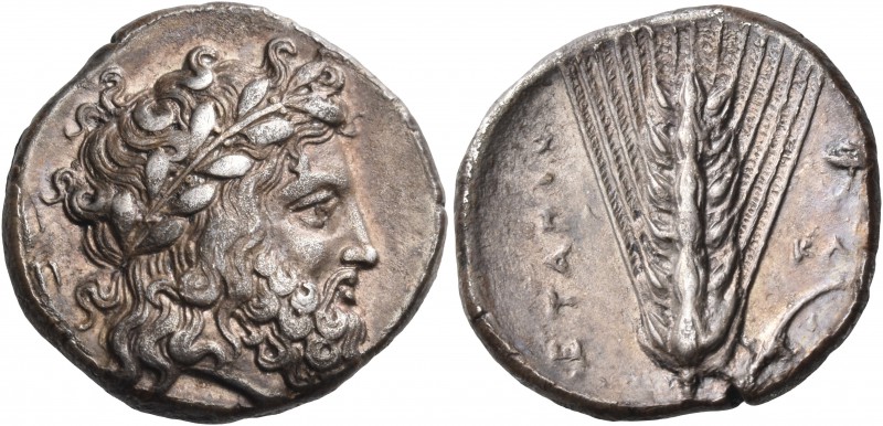 LUCANIA. Metapontum. Circa 340-330 BC. Didrachm or nomos (Silver, 20 mm, 7.88 g,...